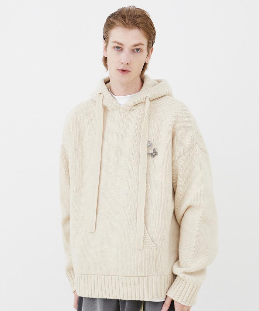 IEY Butterfly Lambswool Hoodie Knit Ivory