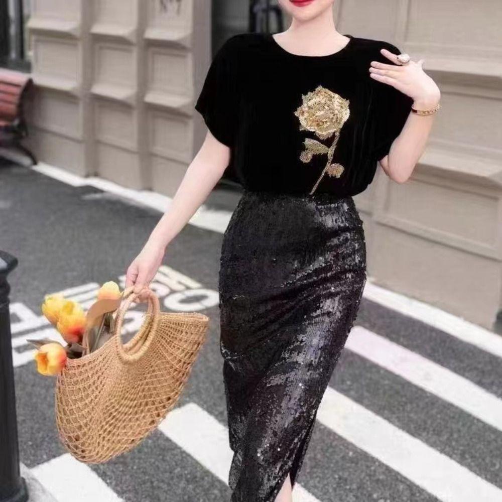 2PCS Handmade Sequin Rose Appliques Flower Clothing Applique Delicate Clothing Patches  Women