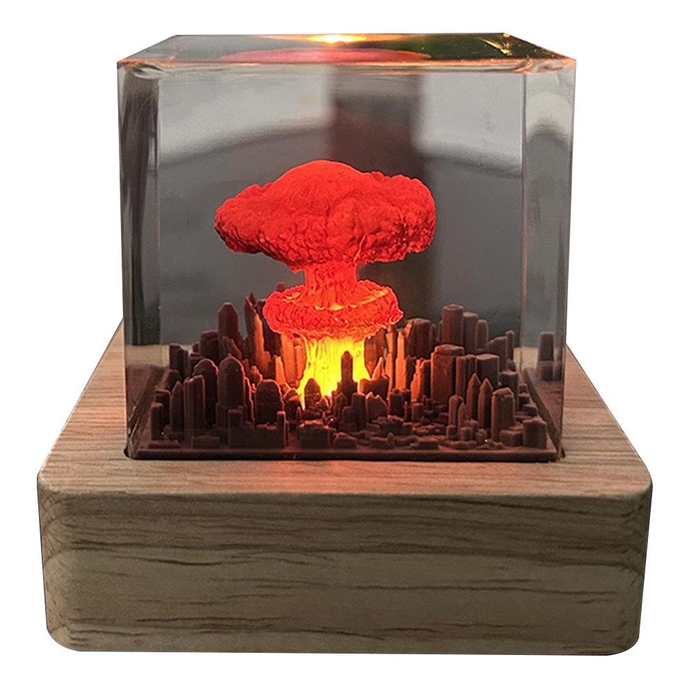 Лампа-гриб ядерного взрыва, смола, 3D ночник в виде ядерного взрыва, USB-зарядка, для декора гостиной дома