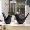 Creative Black Birds Matte Figurines Home Decorations Accessories (Pack of 2, Black)