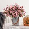 2 Pcs Simulation Daisy Flowers Bouquets for Home Party Office Wedding Meeting Reception Table Decoration,Bulk High-end Lifelike Artificial Flowers