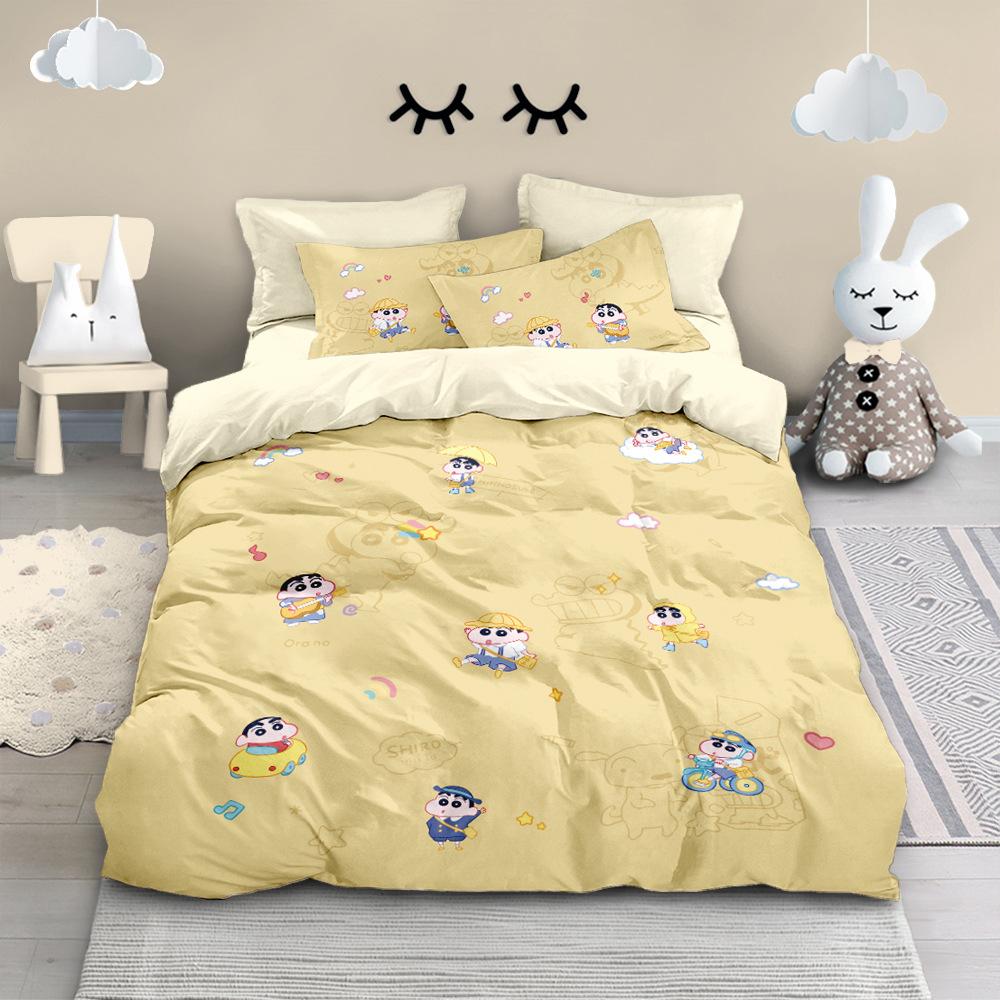 Anime Crayon-Shin-Chan Bedding Set 2/3Pcs Cartoon Hin-Chan Duvet Cover Pillowcase 3D Prints For Teens Children Quilt Cover