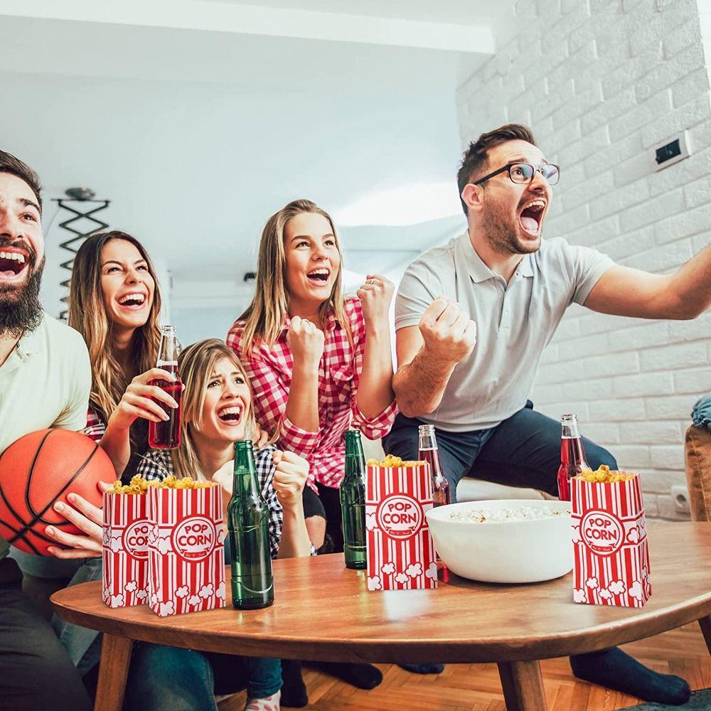 For Party Cinema Pointed Bottom Popcorn Container Potato Chips Boxs Popcorn Bags Popcorn Sleeve