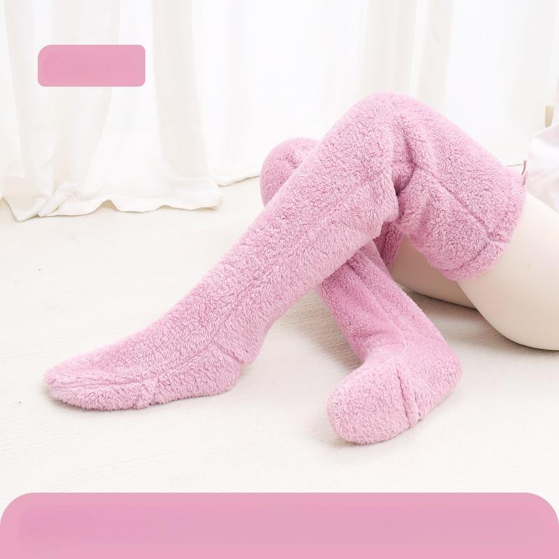 Осенние и зимние женские наколенники теплые носки однотонные теплые толстые чулки