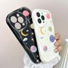 Cute Cartoon Pattern Cream Texture Casing Wavy Edge Soft Silicone Cover Phone Case for Huawei Honor Infinix Tecno iPhone