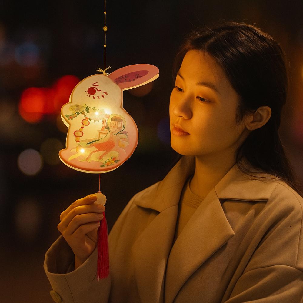 Chinese Style Festival Lantern Material Kit Paper Ancient Style Handheld Lantern Women Children