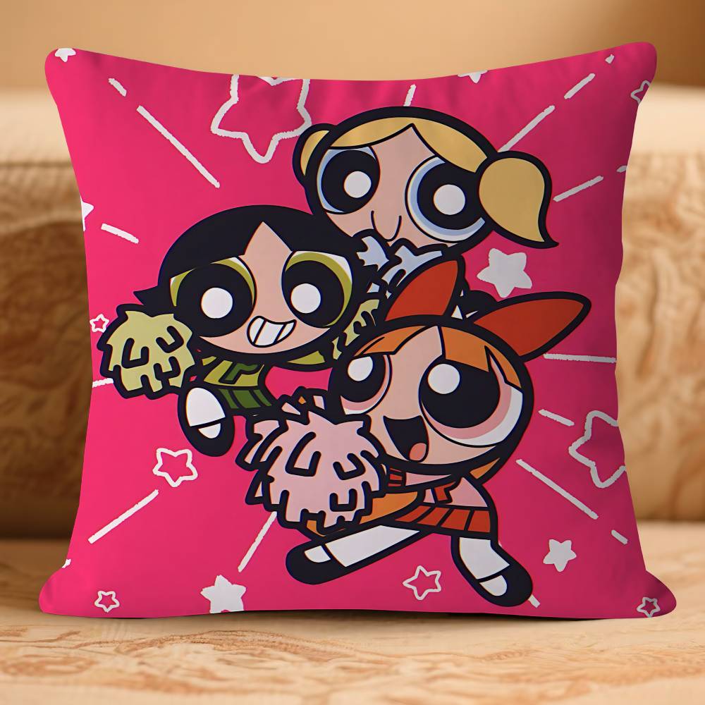 Наволочка для подушки PowerpuffS Anime Girls, съемная, моющаяся, чехол для подушки – Мягкий лен для любого сезона