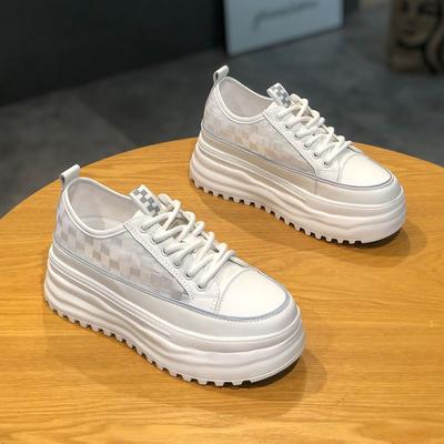 Скрытый каблук белые туфли женские сетчатые дышащие летние новые маленькие тонкие туфли на платформе модные