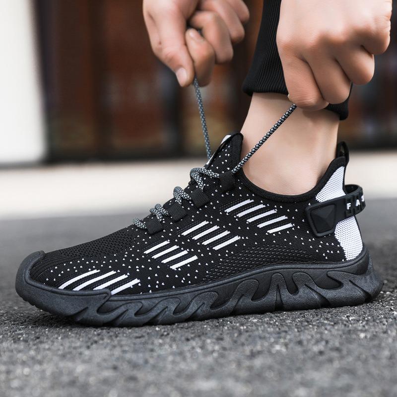 Мужская обувь новая спортивная обувь модный тренд дышащая обувь из мушиной вязки легкая универсальная повседневная обувь