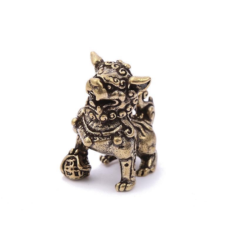 Креативный старинный латунный брелок-подвеска в виде единорога - ретро-украшение для рабочего стола