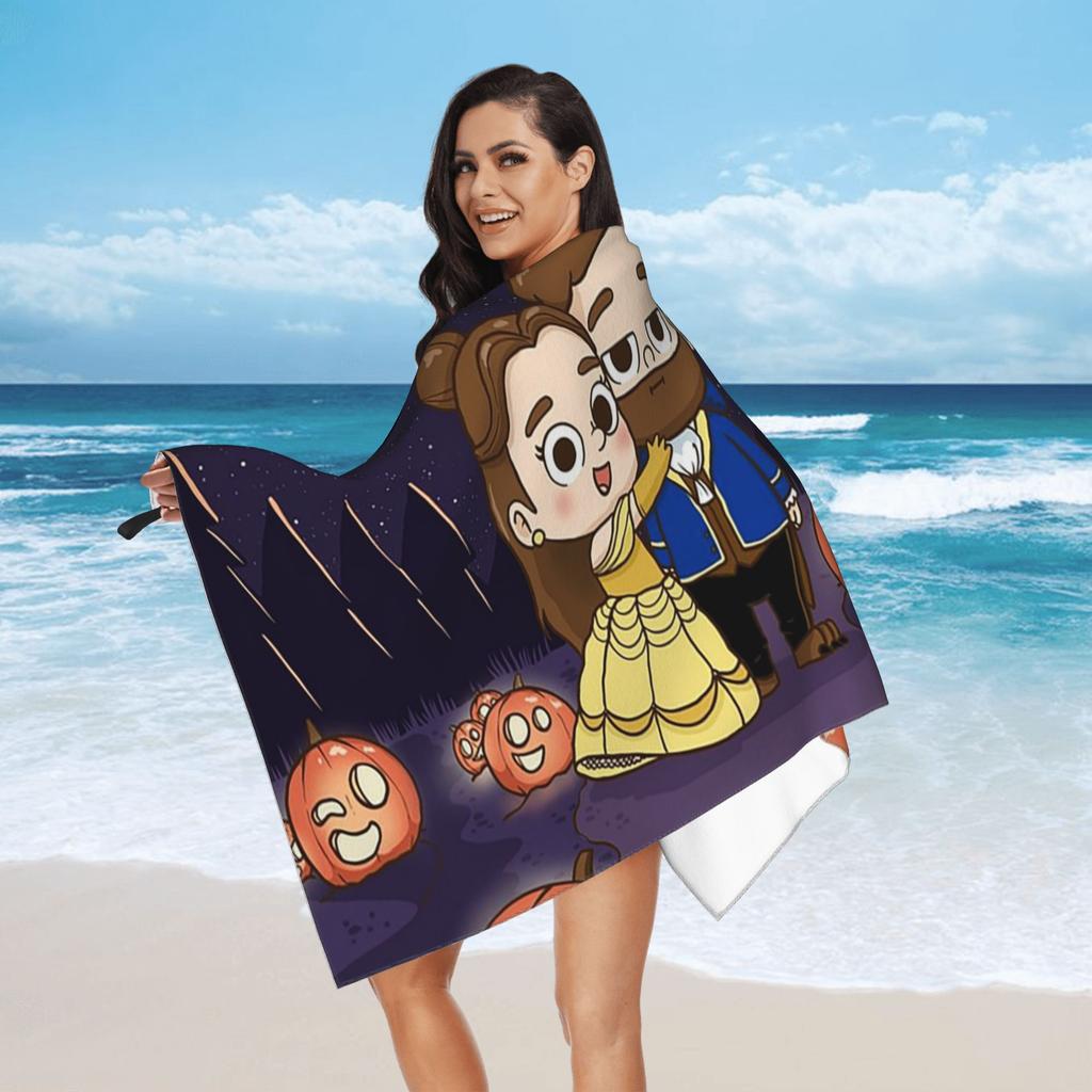 Pibu-beauty and beast - Pibubear Beach Towel Soft Microfiber Quick Dry Absorbent Quick Towels For Pool