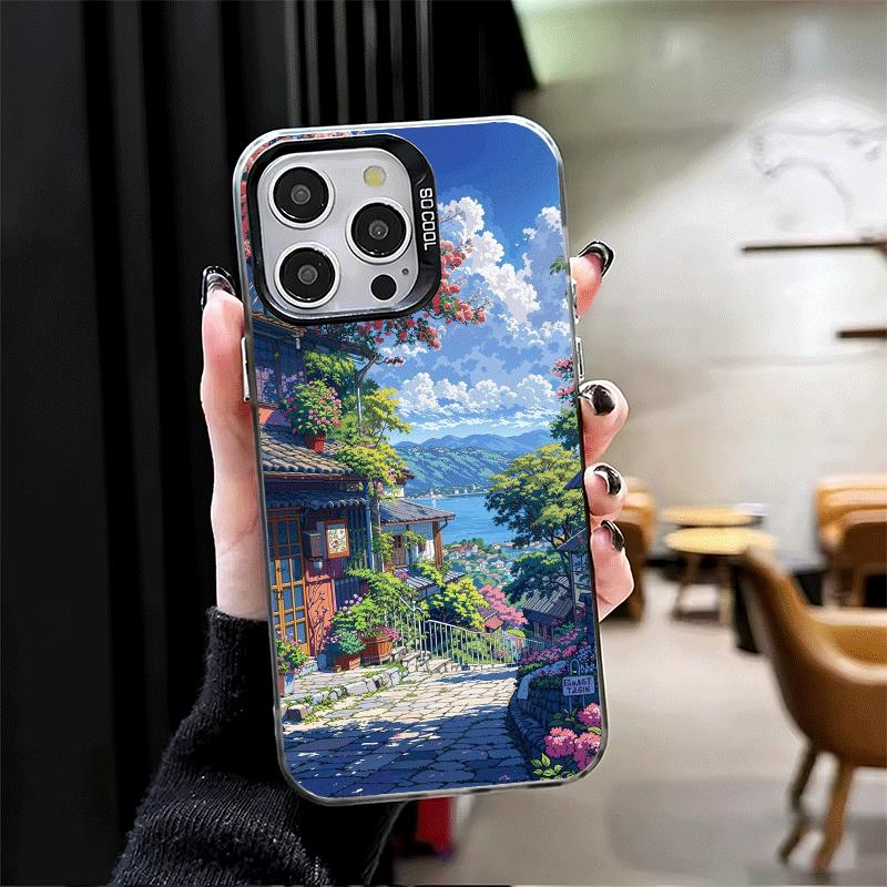 Эстетичный аниме-пейзаж Ударопрочный чехол для телефона для iPhone 17 Air 16 16E 15 Pro Max 14 Plus 13 Mini 12 Задняя крышка Противоударные Fundas