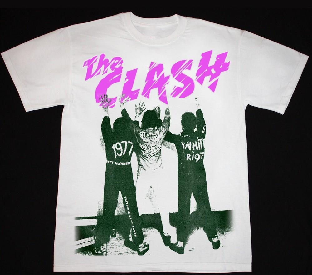 Футболка унисекс The Clash Band Хлопок Белый S-2345XL