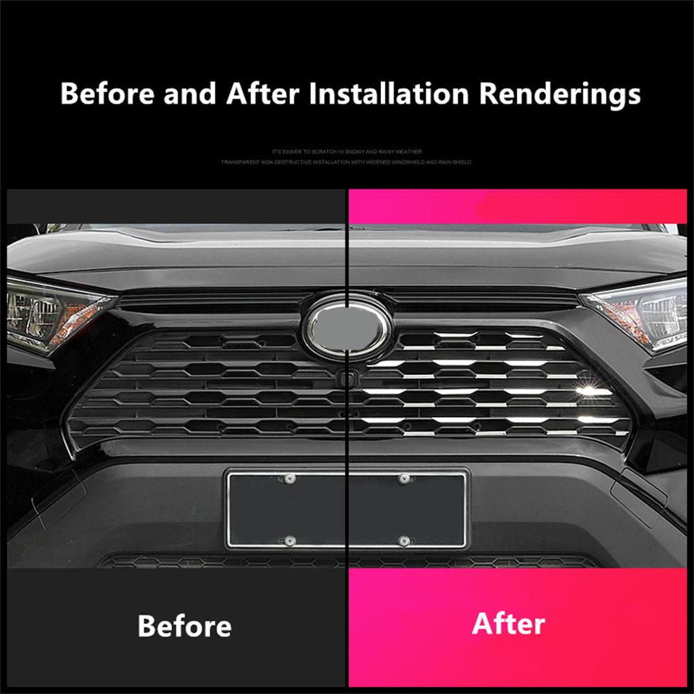 Наклейка-декор сетки переднего бампера из нержавеющей стали для Toyota RAV4 2020-2021