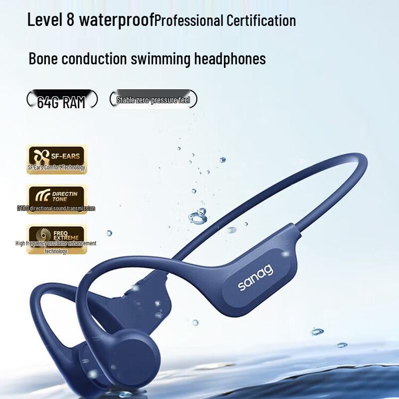Костная проводимость Bluetooth-гарнитура Saina B60 с памятью 64 ГБ