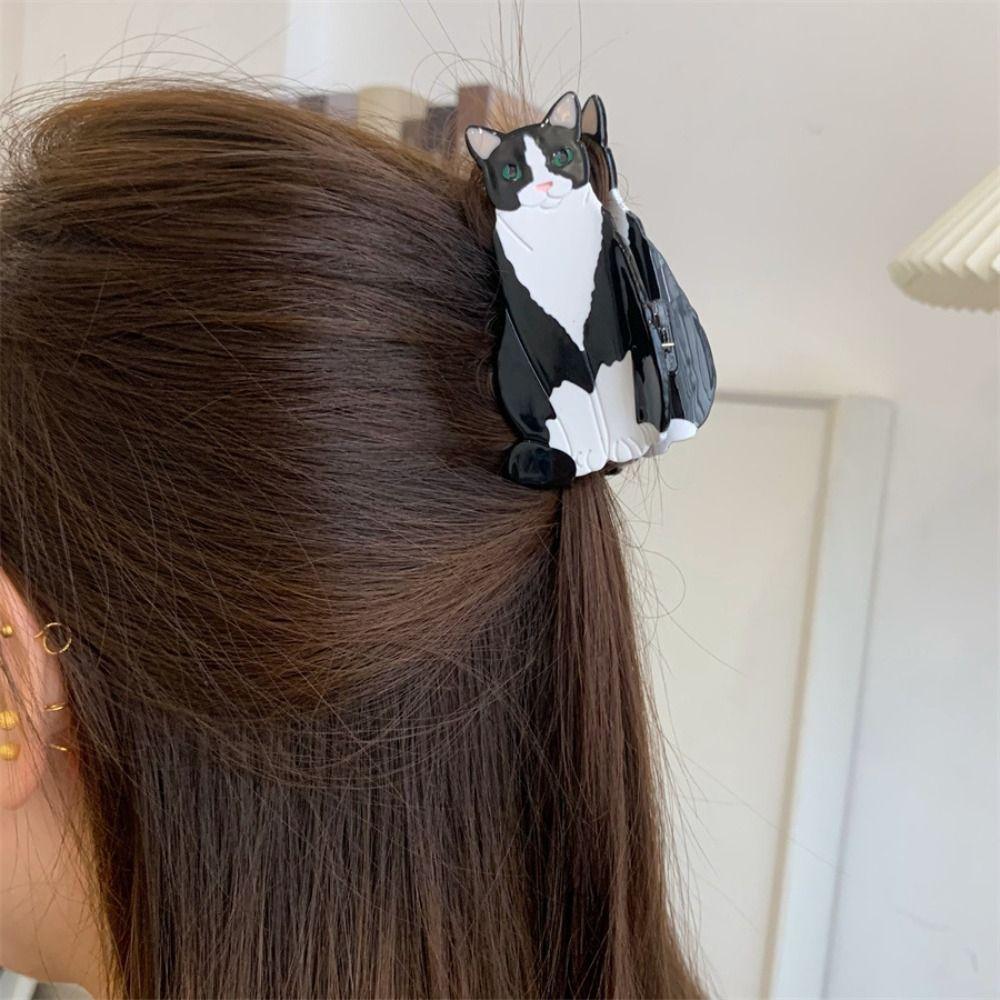 Cartoon Acetate Cat Hair Claw Acetic Acid Animal Shark Clip Cute Kitten Claw Clip Girls