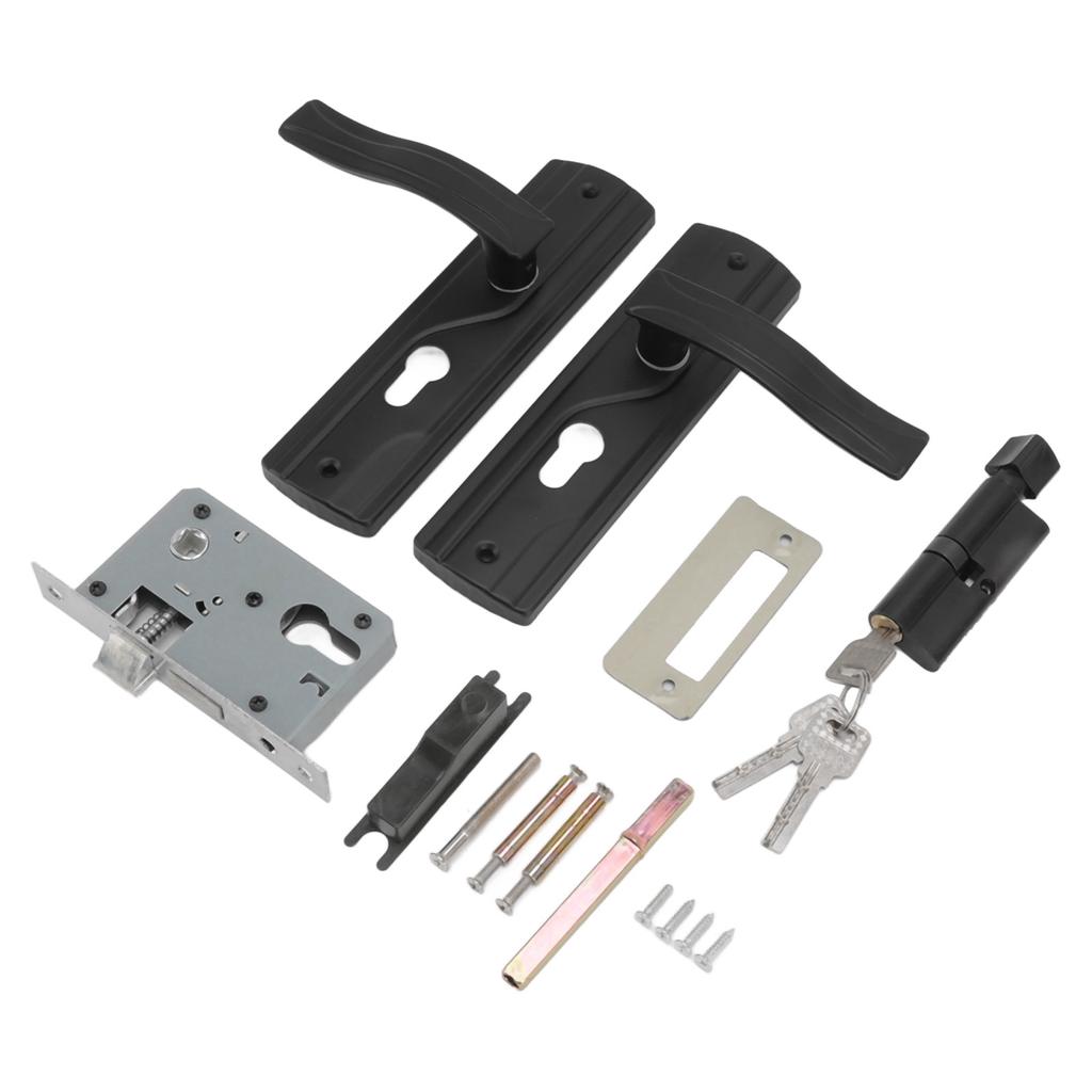 Door Handle Lock Manganese Steel Silent Bearing Universal Door Lever Lock Set with Keys for Home