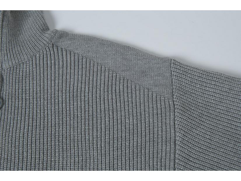 Men's Solid Color Zip-Up Long Sleeve Knitted Cardigan - Autumn/Winter