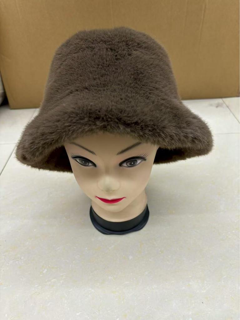 Thickened Faux Mink Fur Mongolian Bucket Hat with Ear Protection for Autumn & Winter