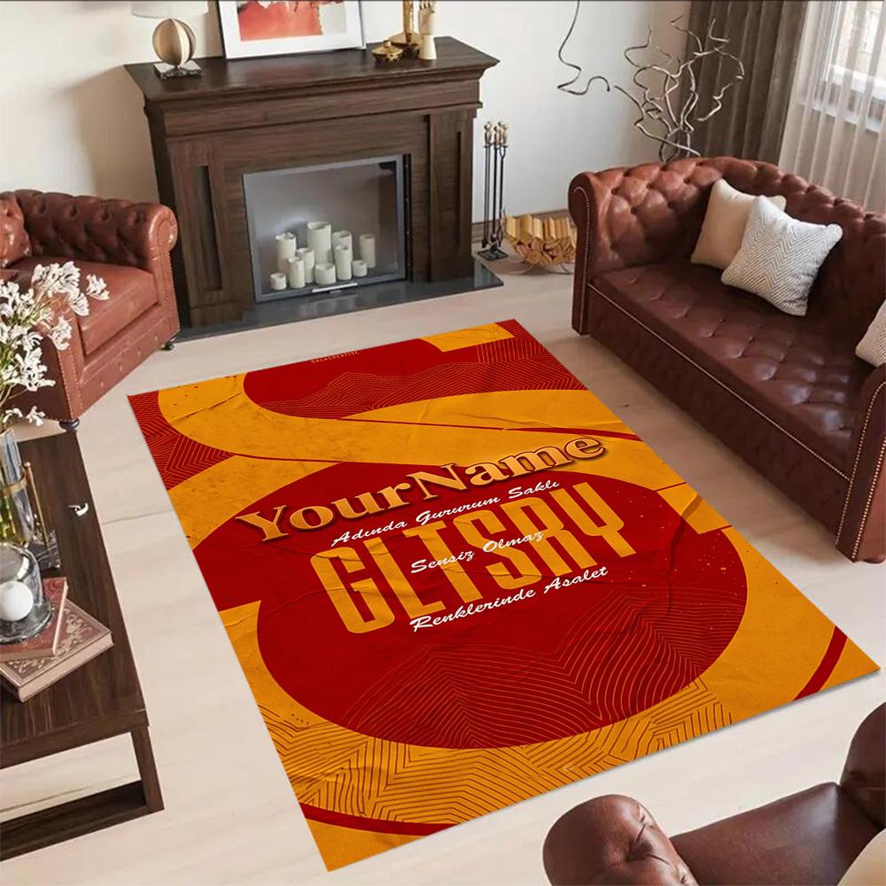 Galatasaray Customize Your Name Floor Rug Office Rug Perfect For Bedrooms Study Room Living Rooms Entryway Antislip Rug Anime Office Decor