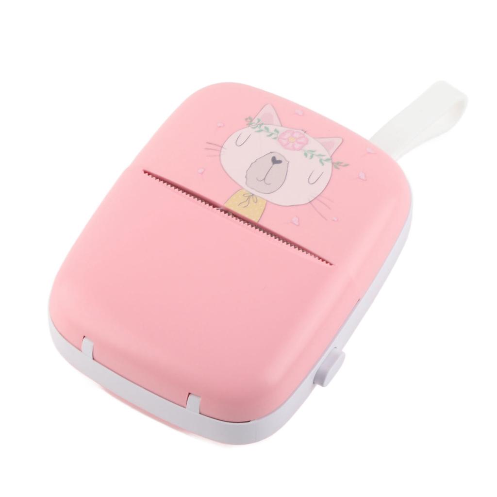 Карманный термопринтер HD Мини Многофункциональный Bluetooth Принтер для телефона для студентов Розовый