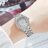 2Pcs/Set Women Quart Watch Shiny Rhinestones Circular Dial High Precision Movement Wristwatch with Bracelet