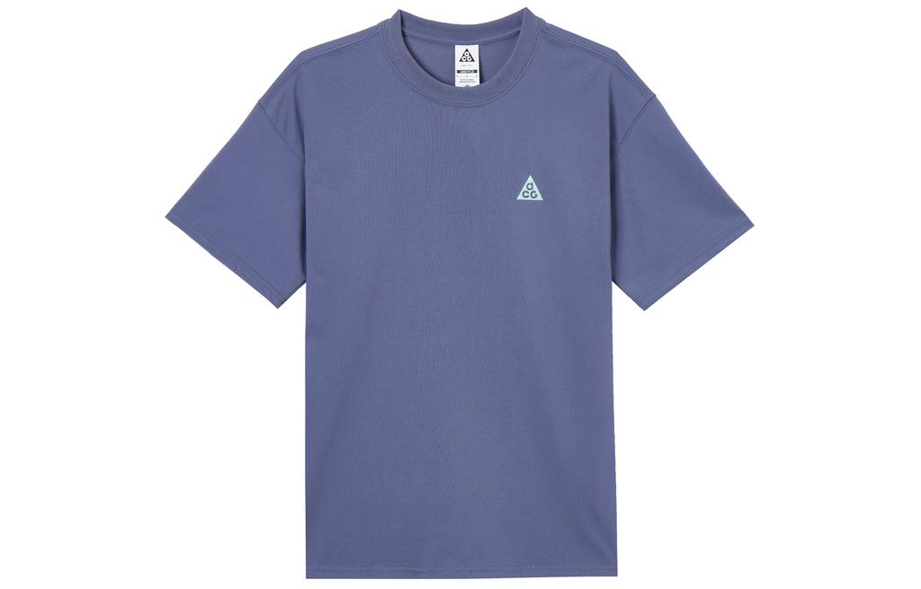 Men's Nike ACG T Shirts Men's Sand Purple Crew Neck Moderate Straight Fit