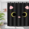 New Cat Pattern Waterproof Shower Curtain Bathroom Pendant, Creative and Cute Cartoon Design, Suitable for Home Decoration
