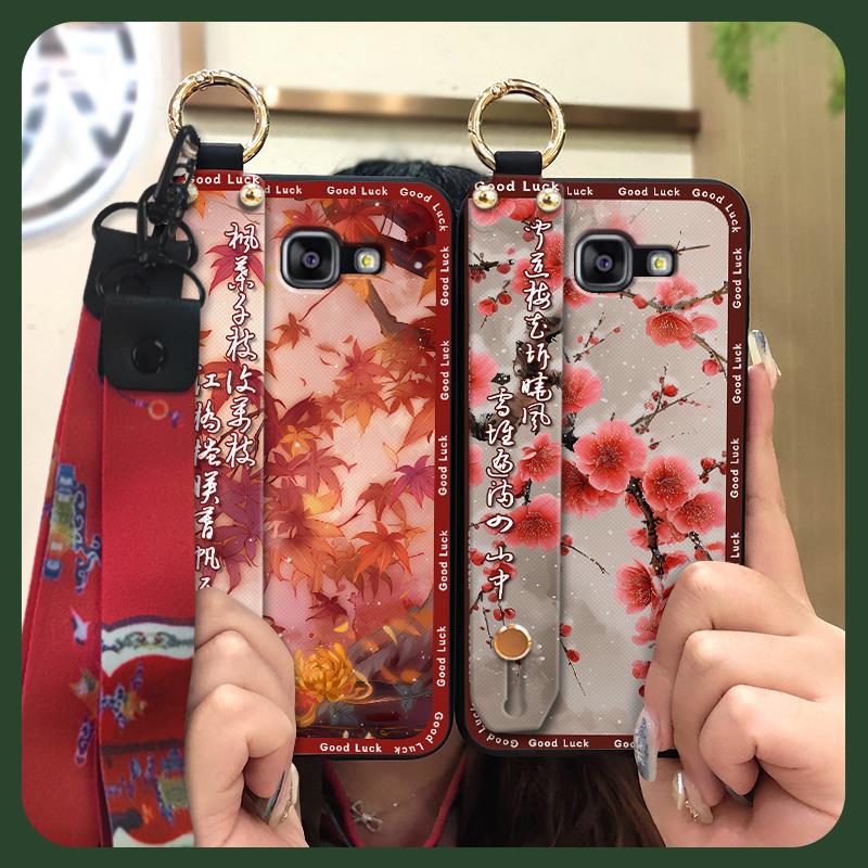 Wristband Silicone Phone Case For Samsung Galaxy A510/A5 2016/SM-A510F Anti-knock Protective Lanyard Shockproof Ring