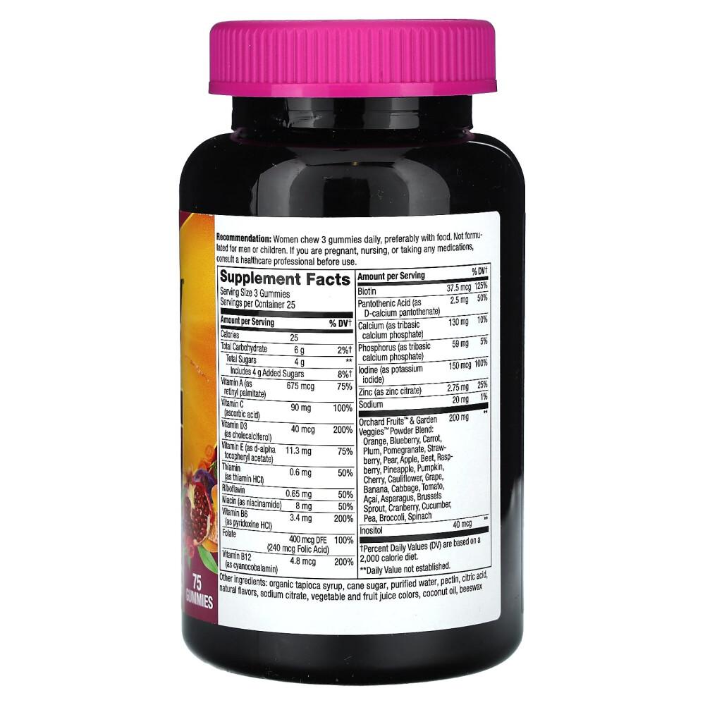 Nature's Way Alive! Women's Premium Gummy Multivitamin Grape Cherry Blueberry 75 Count