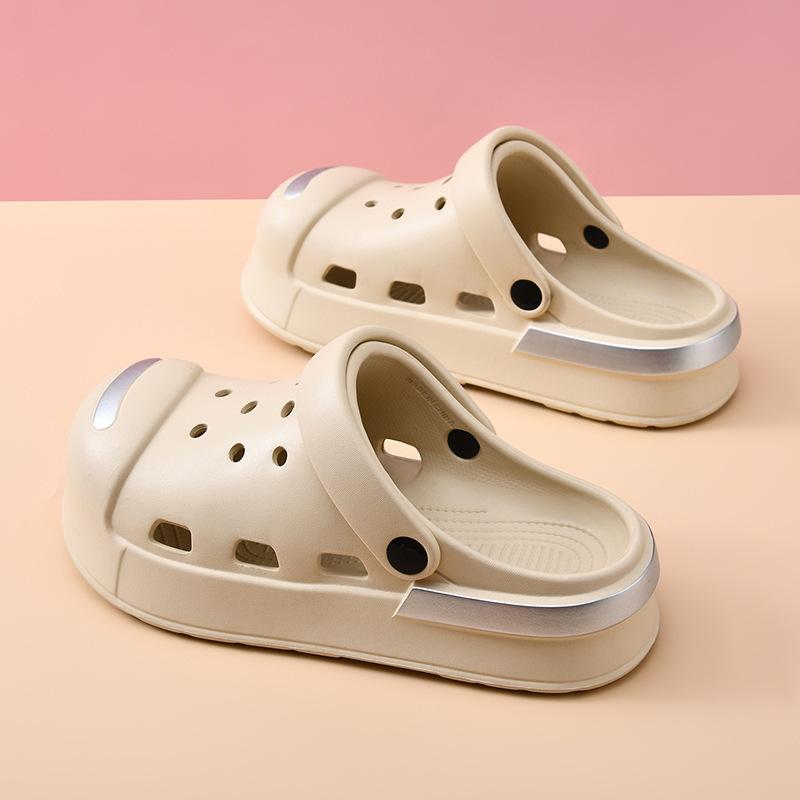 Туфли с отверстиями женские летние высококлассные сандалии на толстой подошве дышащие сандалии EVA нескользящие и дезодорирующие пляжные сандалии для пар