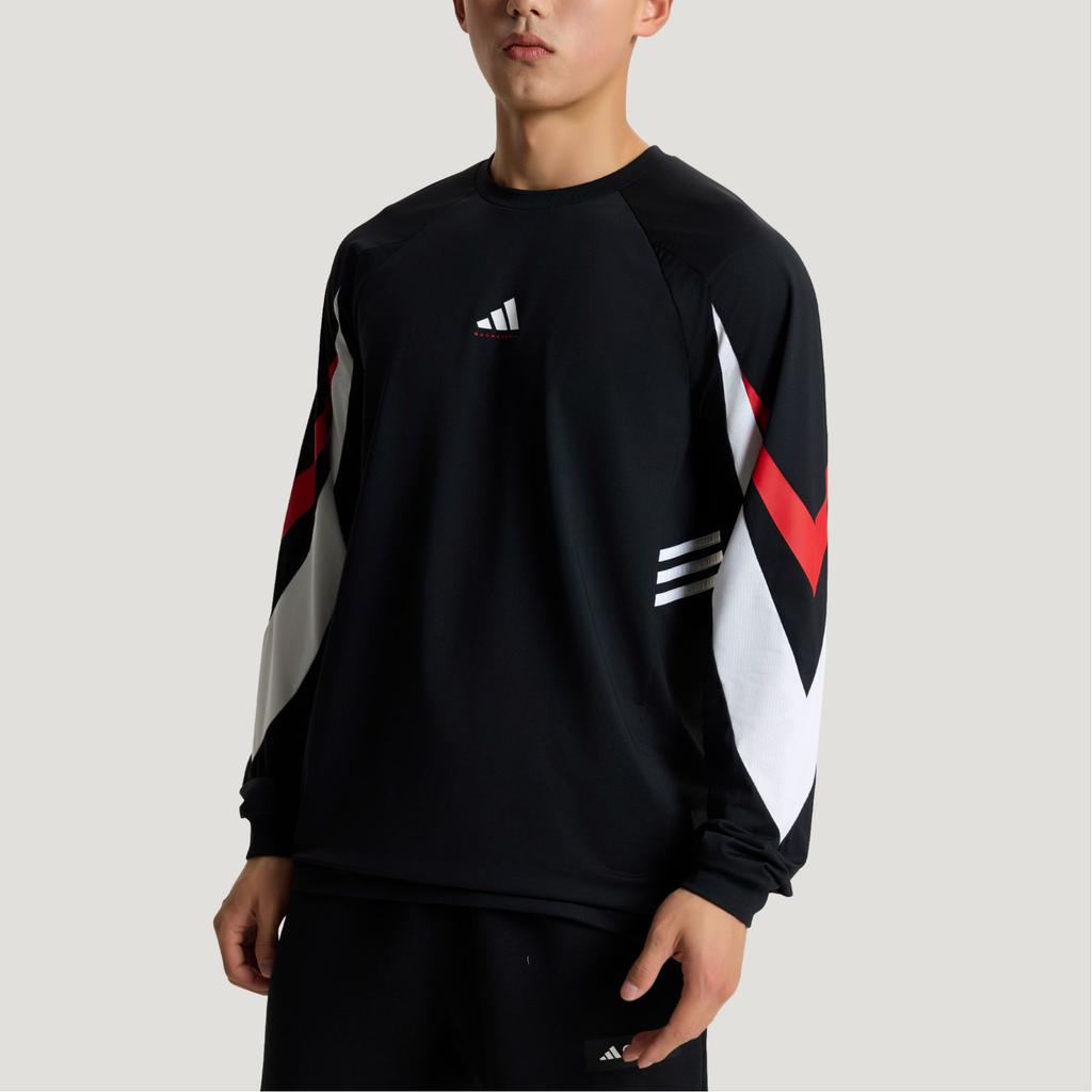 adidas Баскетбольный пуловер Спортивная футболка с круглым вырезом с длинным рукавом Быстросохнущая Мужские топы IA8935