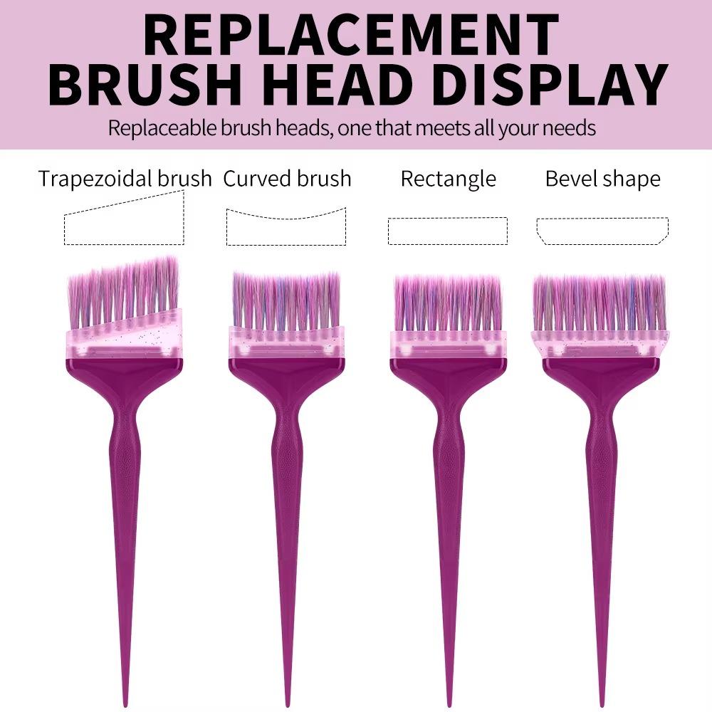 1Set Easy Clean Hair Dye Brushes Replacement Set Hairdressing Tinting Coloring Tools Barber