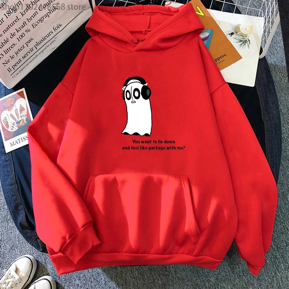 Толстовки с капюшоном Undertale Game Kawaii Cartoon Napstablook Ghost Sweatshirt Halloween Graphic Pullovers Hooded Women Hoodie