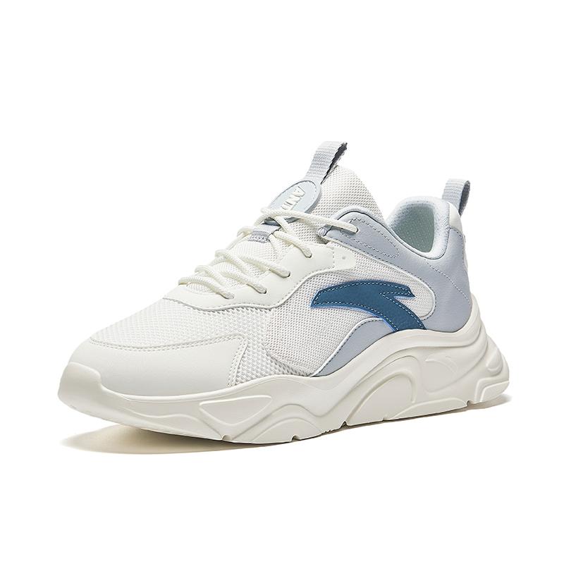 Anta Кроссовки Lifestyle Series с низким верхом, амортизирующие, износостойкие, мужские, белые, синие, 112438892S-1