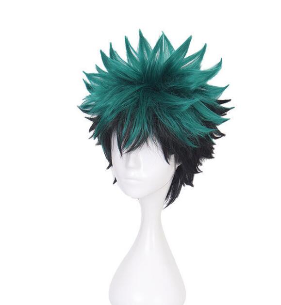 Green Black Short Wig My Hero Academia Midoriya Izuku Cosplay Costume Boku No Hero Academia Heat Resistant Hair Men Women Wigs