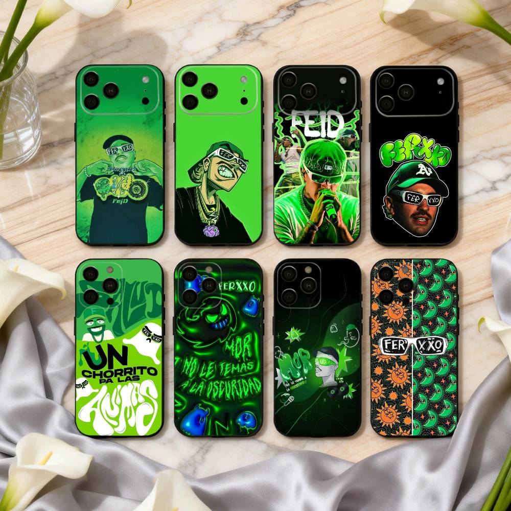 F-Feid-D F-Ferxxo S-SIXDO S-Singer Phone Case For iPhone 17,16,15,14,13,12,11 Plus,Pro Max,XS,Soft Silicone Black Cover