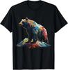 Bear Mountains Colourful Wildlife Zoo Art Animal Bear T-Shirt