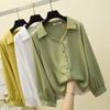 Long-sleeved Women's Shirt Autumn Chiffon Large Size Cover Belly Slimming Blouse Small Shirt Fashion Women's Clothing