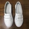 Velcro Leather Small White Shoes Women's Summer Style Summer Shallow Mouth Slip-on Flat Bottom Lazy Breathable Single Shoes Spring Style