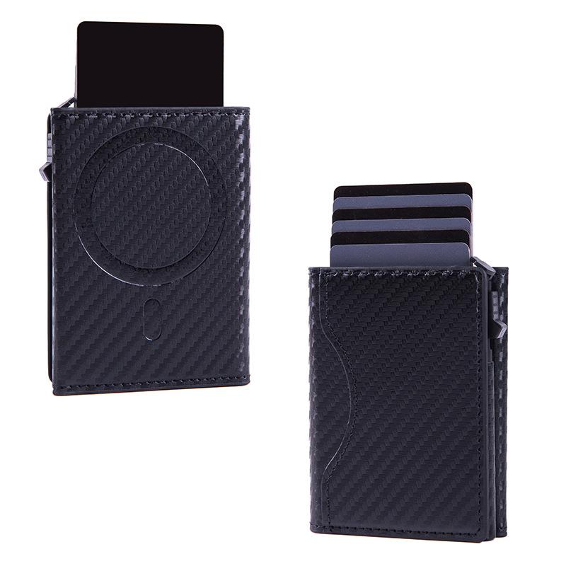 Trifold Magnetic Phone Wallet PU Leather Card Bag Magsafe Card Holder Wallet for Apple iPhone 16 15 12 13 14 Pro Max Plus Mini