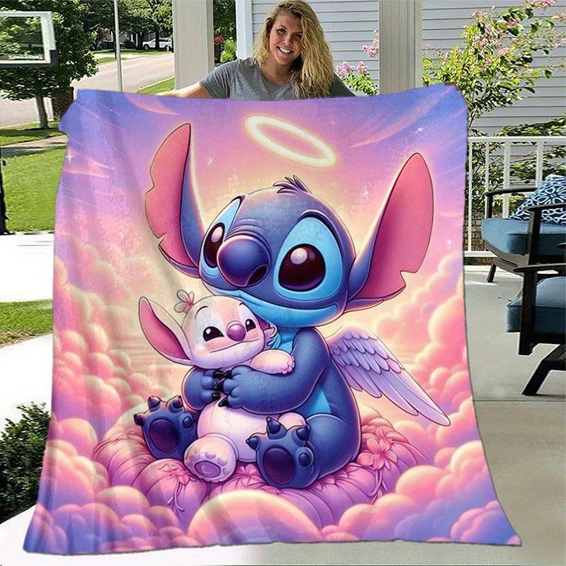 1pc Stitch Printing Blanket - Soft, All-Season Throw for Living Room, Bedroom,Travel