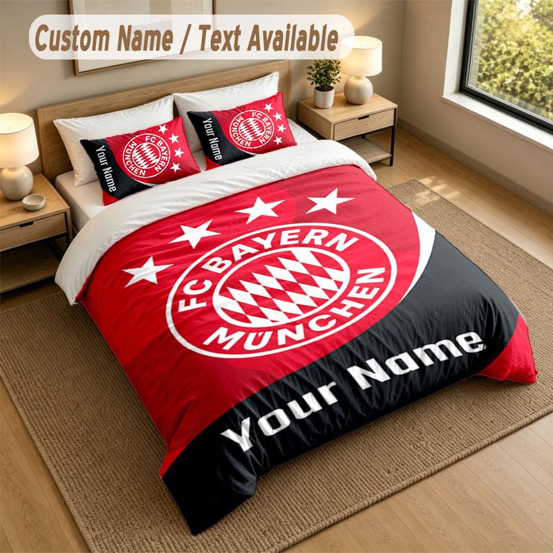 Bedding Set 1 Duvet Cover 2 Pillowcases Bayern Munich Print Soft Bed Linen Bedroom Decor