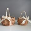 Flower Basket Woven Hand-Held Wicker Decorative Picnic Storage Basket for Home