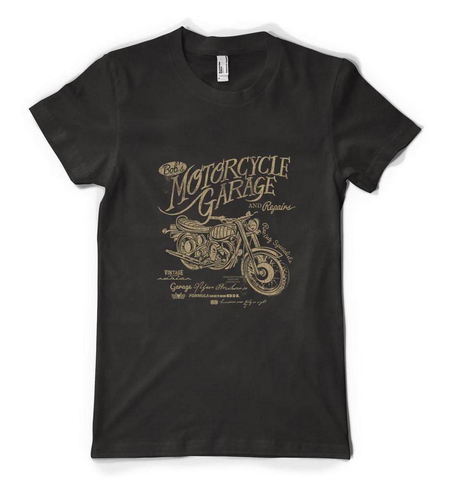Персонализированная винтажная футболка Bob's Motorcycle Garage And Repairs для взрослых и детей