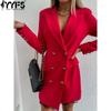 Women's Fashion Spring Fall Solid Color Print Long Sleeve POLO Neck High Waist Casual Dresses