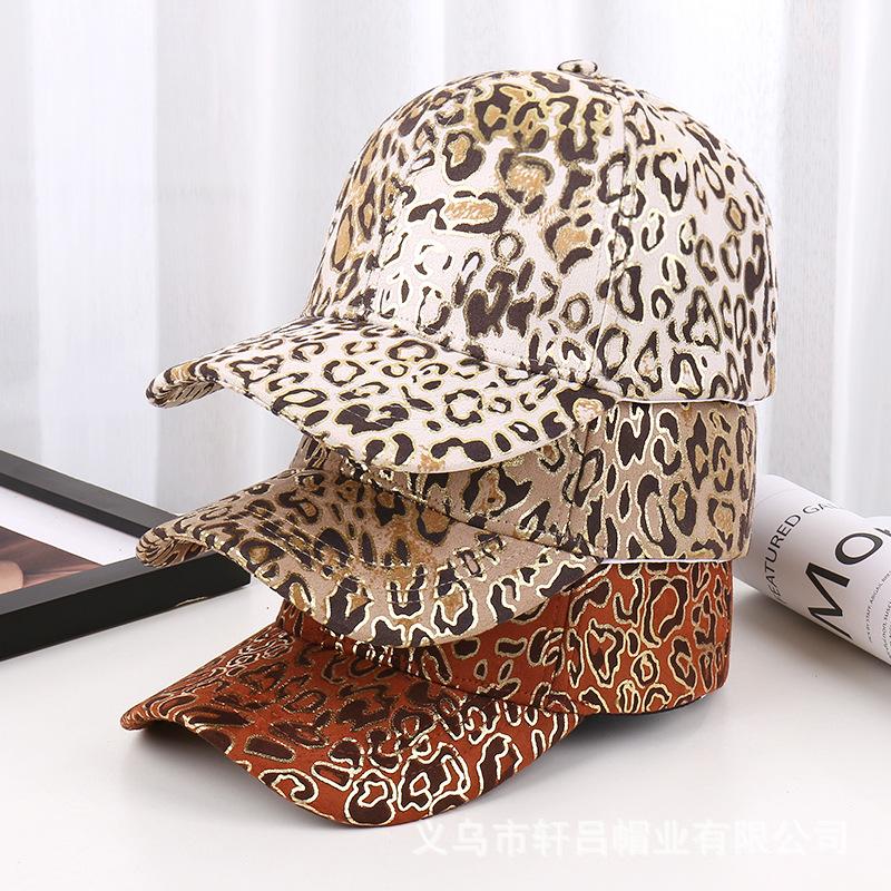 New leopard print bronzing pattern baseball cap men's and women's spring and autumn outdoor sunscreen visor couple hat