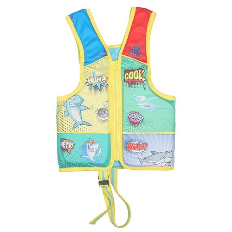 Summer Children Sleeveless Zipper Swim Life Jackets Kids Boys Girls Adjustable Life Vests Cartoon Balanced Flotation Swimsuit