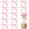 50 Pack Satin Ribbon Twist Tie Bows,Sealed Bow, Small Gift, Bow Pulling Party Birthday Theme Decoration
