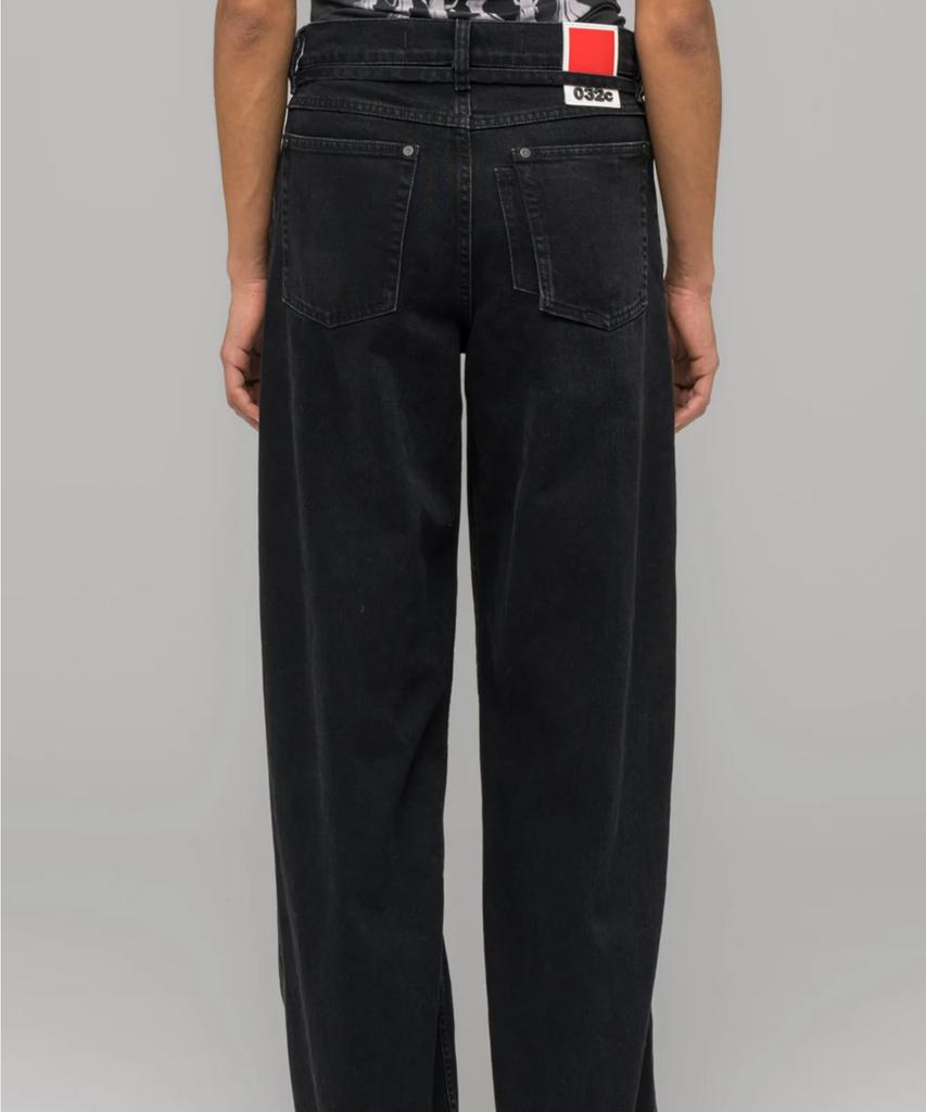 032Ssi (U) Down To Earth Wide Leg Jeans Washed Black